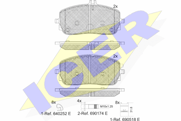 Pastillas de Freno Delanteras Mercedes Benz W177 GLB GLA II ICER